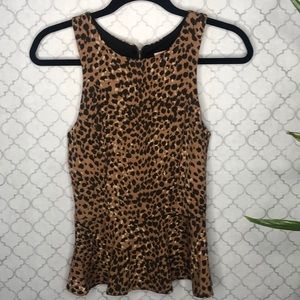 Mara Hoffman Leopard Peplum Top Size Small S